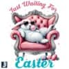 Just Waiting for Easter Funny Bunny PNG Design