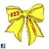 Personalized Softball Bow PNG with Name Number