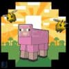 Pink Sheep Sunset SVG for Minecraft Fans