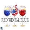 Red Wine & Blue American Flag Drinking PNG