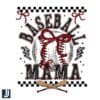 Retro Baseball Mama PNG with Checkered Coquette Bow