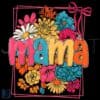 Retro Floral Mama Bow PNG Coquette Style Design