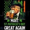 Retro Trump Drinking Beer PNG Make St Patricks Day Great