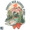 Retro Vintage Protect Our National Parks Salmon PNG Design