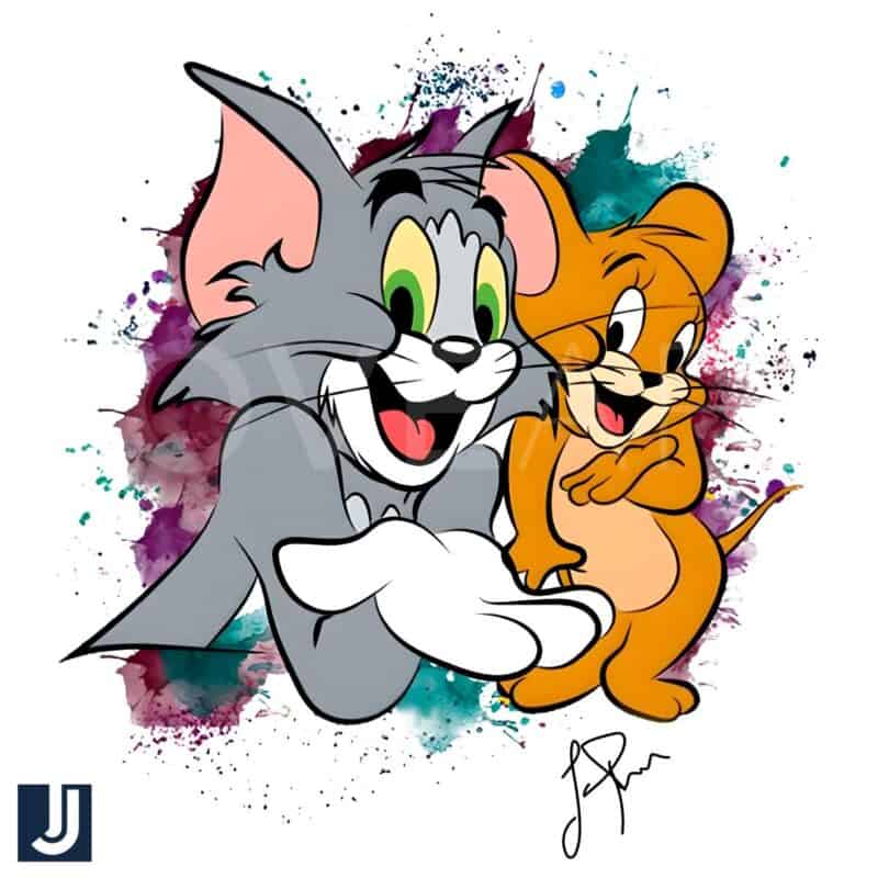Tom and Jerry Signature Splash PNG Download