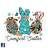 Turquoise Western Cowgirl Easter Bunny Egg PNG