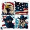 Vintage Cowgirl Western PNG for a Patriotic 4th of July