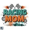 Vintage Racing Mom PNG with Checkered Flag Design