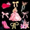 Watercolor Aurora Disney Princess Bow PNG Coquette Aesthetic
