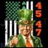 Watercolor Donald Trump 45 47 St Patricks Day Flag PNG