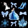 Watercolor Elsa Disney Princess with Coquette Bow PNG