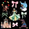 Watercolor Jasmine Coquette Bow PNG Disney Princess Magic