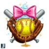 Watercolor Softball Bow PNG Respect the Drip Design