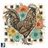 Wildflower Chicken PNG with Checkerboard Design