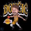 Luka Doncic Retro Lakers Cartoon Style PNG Design