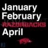 Razorbacks SVG January to April Arkansas Pride
