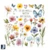 Watercolor It is well with my soul Christian Floral PNG